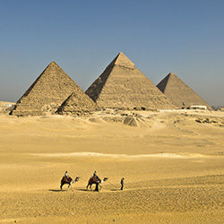 Pyramids of Giza stock photo, Holger Mette